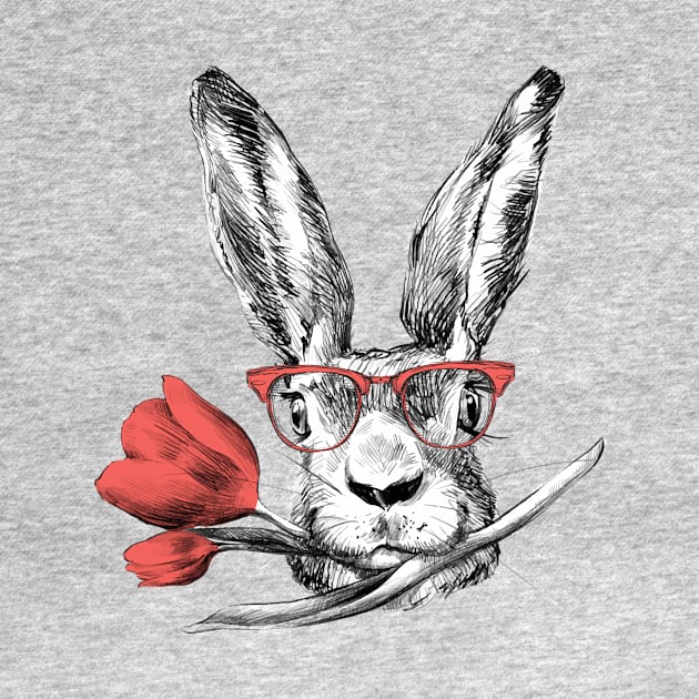 Easter Bunny Rabbit in Glasses Cool Funny Gift by Ligret